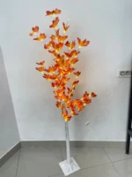 arbre décoratif lumineux led feuilles d'érable orange