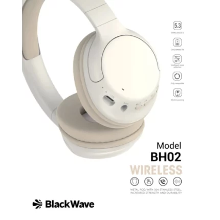 casque bluetooth sans fil blackwave bh02 blanc