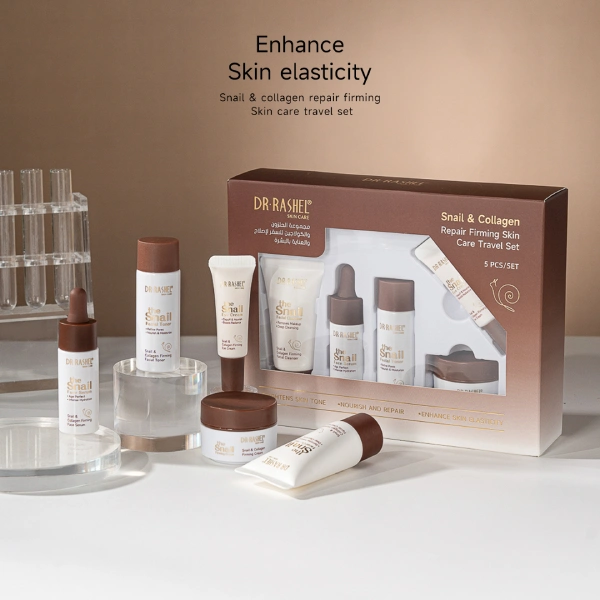 coffret soins peau réparateur raffermissant dr rashel snail & collagen à la bave d'escargot et collagène 5 pcs format voyage