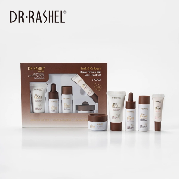 coffret soins peau réparateur raffermissant dr rashel snail & collagen à la bave d'escargot et collagène 5 pcs format voyage