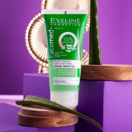 eveline facemed+ gel nettoyant hydratant apaisant visage 3en1 à l'aloe vera