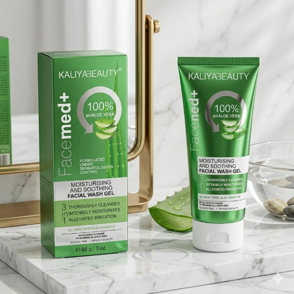 kaliya beauty eveline facemed+ gel nettoyant hydratant apaisant visage 3en1 à l'aloe vera