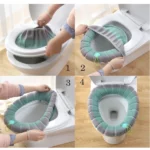 abattant housse siège de toilette en peluche chaude lavable