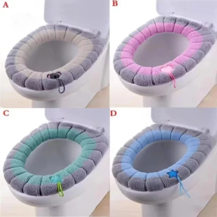 abattant housse siège de toilette en peluche chaude lavable
