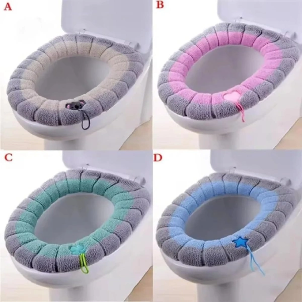abattant housse siège de toilette en peluche chaude lavable