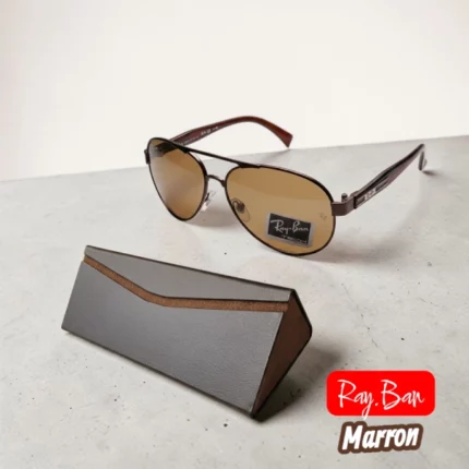 lunettes de soleil ray-ban aviator marron