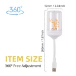 mini lampe de nuit veilleuse usb flexible 360° motif cerf