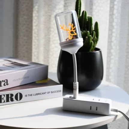 mini lampe de nuit veilleuse usb flexible 360° motif cerf