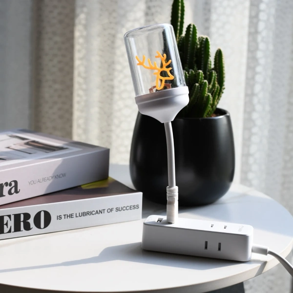 mini lampe de nuit veilleuse usb flexible 360° motif cerf
