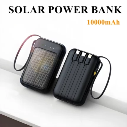 mini powerbank solaire batterie extérieure portable 10000mah avec lampe led