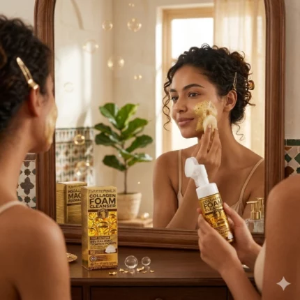 nettoyant visage moussant collagène gold collagen foam cleanser fruit of the wokali 150ml