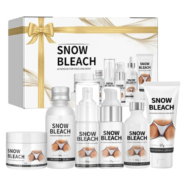 pack snow bleach cream crème éclaircissante pour les parties intimes, les aisselles, le corps, crème éclaircissante pour peaux foncées, crème anti-taches