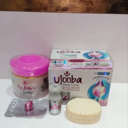 pack de soin visage ujooba beauty 4in1 4en1, savon, crème, sérum, capsule vitamines
