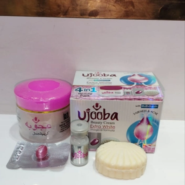 pack de soin visage ujooba beauty 4in1 4en1, savon, crème, sérum, capsule vitamines