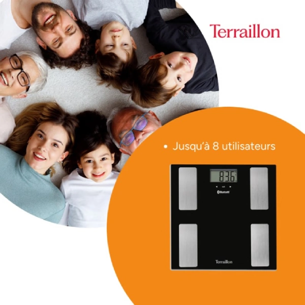 pèse-personne connecté bluetooth impédancemètre terraillon smart connect noir