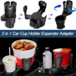 porte-gobelet voiture multifonction 2en1 3en1 extensible et rotatif 360°