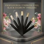 set de 12 pinces à épiler sourcils en acier inoxydable noir fang zi