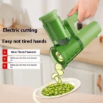 trancheuse coupe-légumes électrique multifonction 4en1 pour hacher, râper, trancher et piler la glace