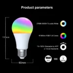 ampoule lampe led connectée rgb cct smart moes tuya wi-fi