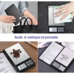 mini balance de précision numérique led à piles notebook series 0.1g, 2kg