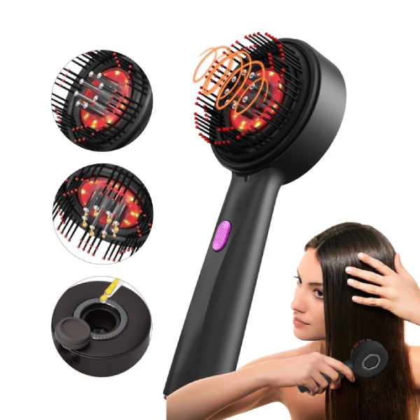 brosse de massage du cuir chevelu électrique scalpease avec applicateur d'huile capillaire