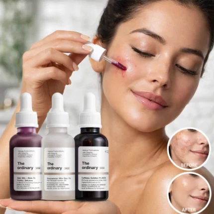 coffret soins de la peau visage the ordinary vico 3en1 trio niacinamide caféine et peeling 30ml