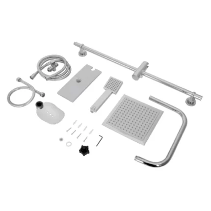 colonne de douche carrée aquasu basic 914 inox chromé confort xxl