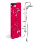 colonne de douche carrée aquasu basic 914 inox chromé confort xxl