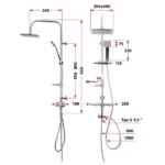 Colonne de Douche Carrée aquaSu Basic 914 Inox Chromé – Image 3
