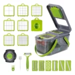 coupe-légumes multifonctionnel 22en1 trancheur, éplucheur avec hachoir à épices