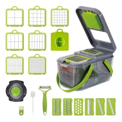 coupe-légumes multifonctionnel 22en1 trancheur, éplucheur avec hachoir à épices