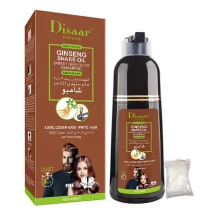disaar shampooing colorant ginseng snake oil marron naturel original 400ml