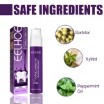 eelhoe purple corrector dentifrice sérum correcteur couleur violet nettoyant et blanchissant pour dents jaunes