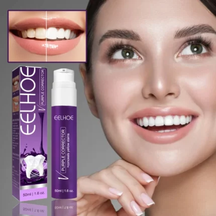 eelhoe purple corrector dentifrice sérum correcteur couleur violet nettoyant et blanchissant pour dents jaunes