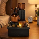 fontaine d'intérieur zen cascade de bols avec lumière led