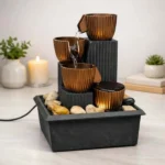 fontaine d'intérieur zen cascade de bols avec lumière led