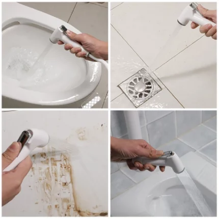 kit complet douchette flexible shattaf toilette wc duscheline blanc