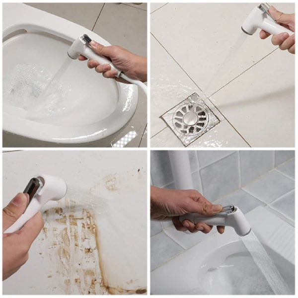 kit complet douchette flexible shattaf toilette wc duscheline blanc