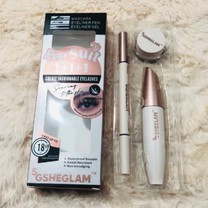 kit maquillage yeux 3en1 sheglam eye suit 1+1+1, mascara, eyeliner, gel eyeliner