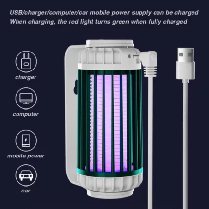 lampe anti-moustiques uv led usb lanterne suspendue pour intérieur et extérieur