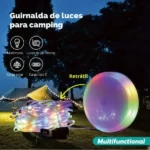 lampe guirlande led 10m solaire 2en1 pour camping junf jf-8806