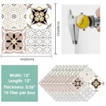 lot de 10 carreaux adhésifs autocollants sol en vinyle imperméable 30x30cm