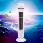 mini ventilateur colonne tour usb tower fan blanc avec lumière led