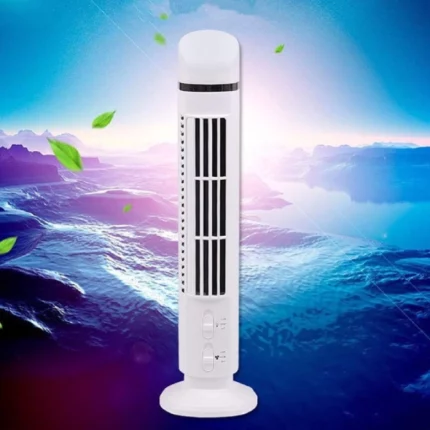 mini ventilateur colonne tour usb tower fan blanc avec lumière led