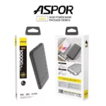 power bank aspor a323 10000 mah charge rapide 20w noir
