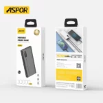 power bank aspor a330 10000 mah charge rapide 12w noir
