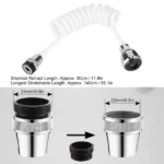 rallonge de robinet pulvérisateur d'évier rétractable flexible rotative blanc