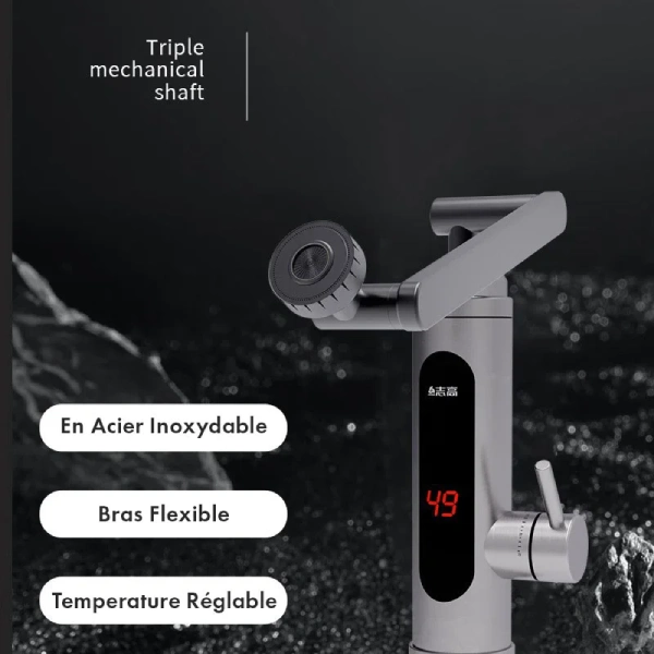 robinet chauffe-eau chauffant électrique instantané 3000w avec écran led ry-016