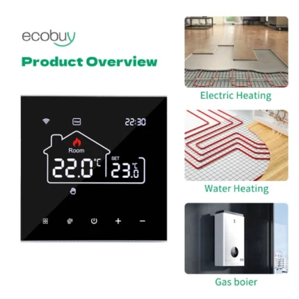 thermostat intelligent wifi tuya avec écran lcd tactile ecobuy