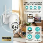 caméra de surveillance extérieur smart jortan jt-8271qj 2mp full hd wifi blanc
